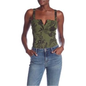 Pippa V wire botanical print bodysuit by Free People